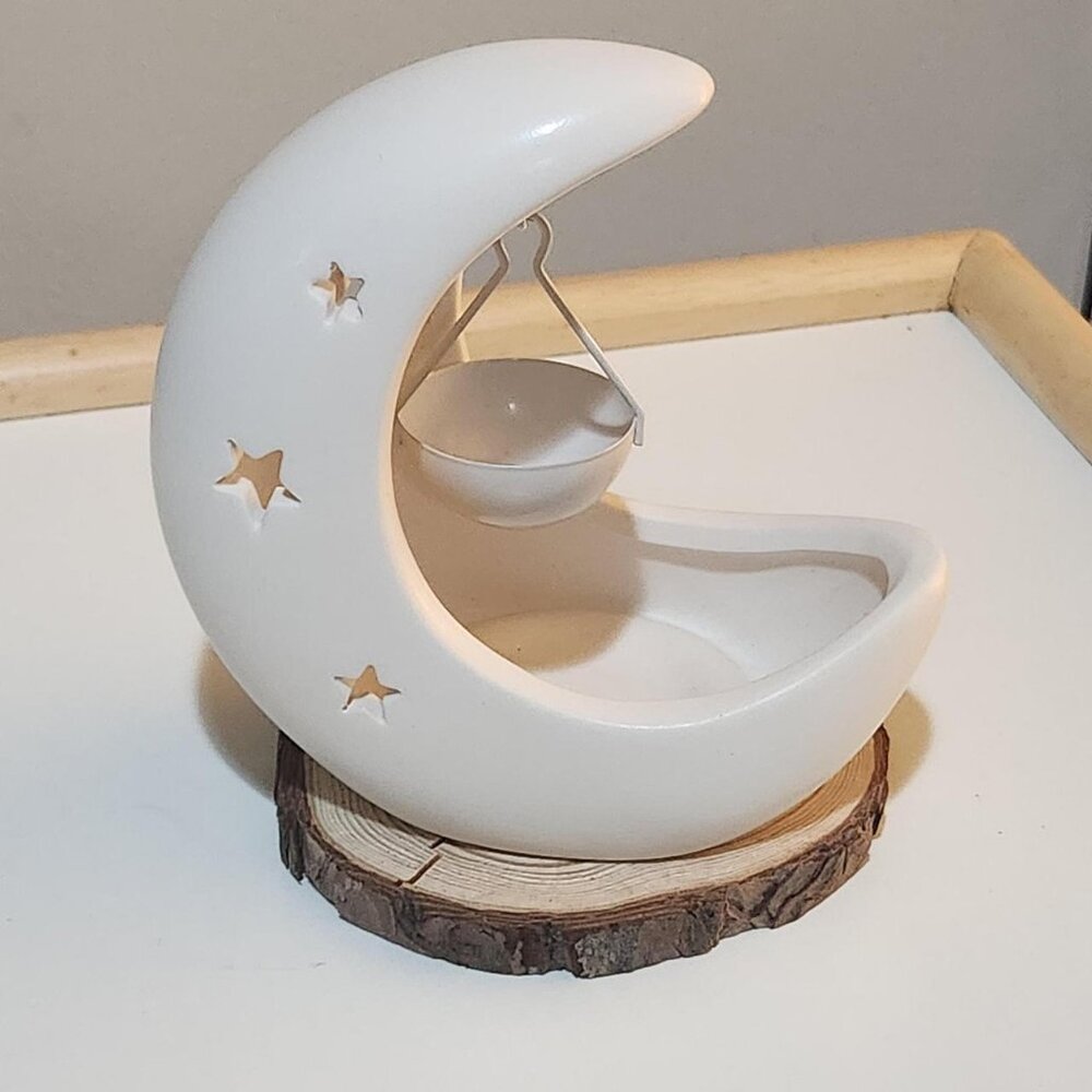 Crescent Moon Hanging Oil Burner/Ceramic ornament